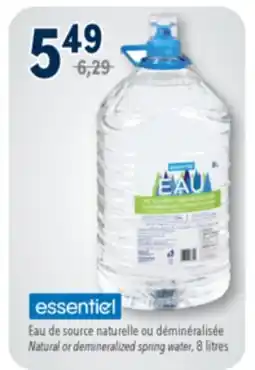 Familiprix ESSENTIEL, Natural or demineralized spring water, 8 litres offer