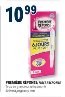 Familiprix FIRST RESPONSE, /Selected pregnancy tests offer