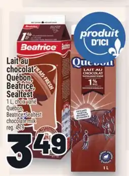 Metro LAIT AU CHOCOLAT QUÉBON, BEATRICE, SEALTEST | QUÉBON, BEATRICE, SEALTEST CHOCOLATE MILK offer