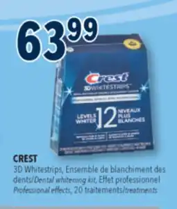 Familiprix CREST, 3D Whitestrips, Dental whitening kit, Professional effects, 20 treatments offer
