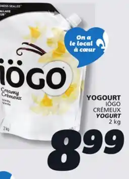 IGA IÖGO CRÉMEUX YOGURT offer