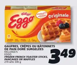 IGA KELLOGG'S EGGO FROZEN FRENCH TOASTER STICKS, PANCAKES OR WAFFLES offer