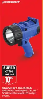 Canadian Tire Mastercraft 3W Waterproof Rechargeable LED Spotlight offer