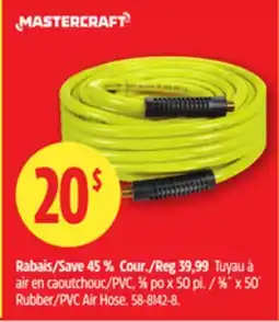 Canadian Tire Mastercraft 3⁄8˝ x 50´ Rubber/PVC Air Hose offer