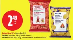 Canadian Tire FRANK Taxable Potato Chips, 200g offer