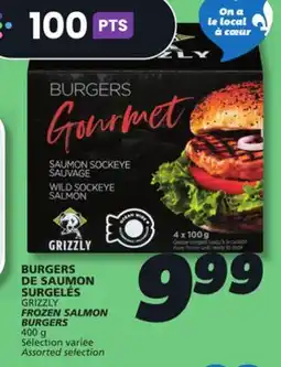 IGA GRIZZLY FROZEN SALMON BURGERS offer