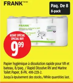 Canadian Tire Frank Rapid Dissolve RV and Marine Toilet Paper, 8-Pk offer