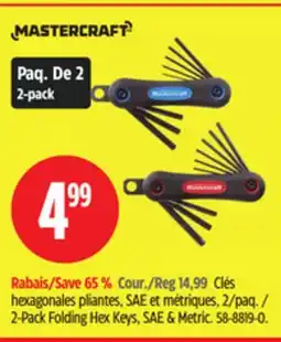 Canadian Tire Mastercraft 2 Pack Folding Hex Key SAE & Metric offer