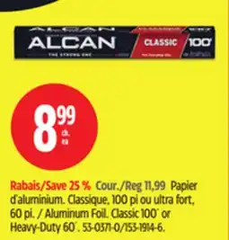 Canadian Tire Alcan Aluminum Foil offer