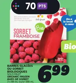 IGA SOLO FRUIT ORGANIC FROZEN BARS OR SORBET offer
