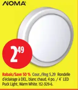 Canadian Tire NOMA 4˝ LED Puck Light, Warm White offer
