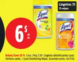 Canadian Tire Lysol Disinfecting Wipes. Assorted scents offer