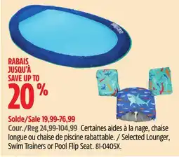 Canadian Tire Selected Lounger, Swim Trainers or Pool Flip Seat offer