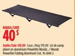 Canadian Tire Woods Powerlite Folding Aluminum Cot offer