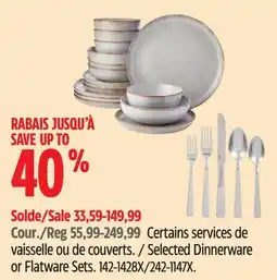 Canadian Tire Canvas Selected Dinnerware or Flatware Sets offer