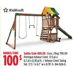 Canadian Tire KidKraft Arbour Crest Swing Set offer