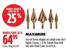 Canadian Tire MAXIMUM 5-Pc Cobalt Step Drill Set with Hard Case offer