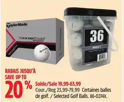 Canadian Tire Taylormade Selected Golf Balls offer