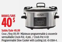 Canadian Tire Crock-Pot 4-Qt Programmable Slow Cooker with Locking Lid offer