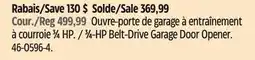 Canadian Tire Chamberlain 3⁄4-HP Belt-Drive Garage Door Opener offer