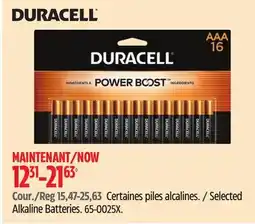 Canadian Tire Duracell Selected Alkaline Batteries offer