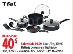 Canadian Tire T-Fal Viva Non-Stick Cookset, 9-Pc offer