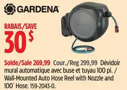 Canadian Tire Gardena Wall-Mounted Auto Hose Reel with Nozzle and 100´ Hose offer