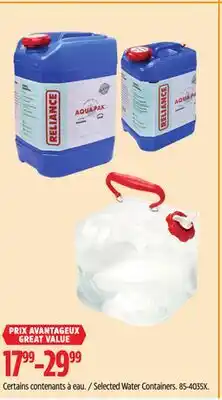 Canadian Tire RELIANCE Selected Water Containers offer