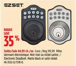 Canadian Tire Electronic Deadbolt offer