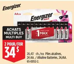 Canadian Tire Energizer Alkaline Batteries offer