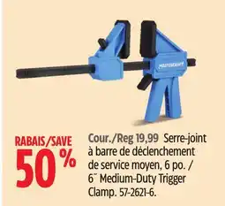 Canadian Tire Mastercraft 6˝ Medium-Duty Trigger Clamp offer