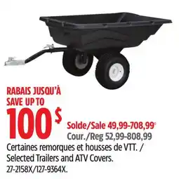 Canadian Tire Selected Trailers and ATV Covers offer
