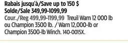 Canadian Tire Warn 12,000-lb or Champion 3500-lb Winch offer