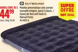 Canadian Tire Outbound Queen Air Bed with Built-In Manual Pump offer