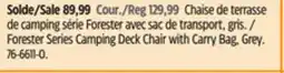 Canadian Tire Coleman Forester Series Camping Deck Chair with Carry Bag, Grey offer