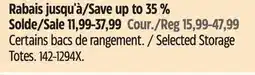 Canadian Tire Mastercraft Selected Storage Totes offer