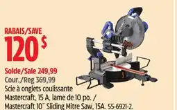 Canadian Tire Mastercraft 10˝ Sliding Mitre Saw, 15A offer