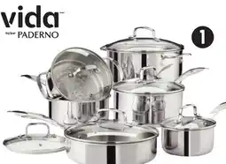Canadian Tire Vida by Paderno 12-Pc Elite Series 3-Ply Stainless-Steel Cookset offer