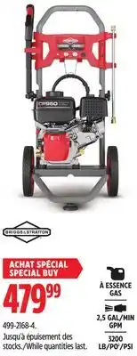 Canadian Tire Briggs & Stratton 3200 PSI 2.5 GPM 208cc Engine Wheeled Gas Pressure Washer offer