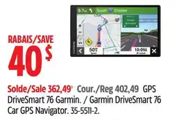 Canadian Tire Garmin DriveSmart 76 Car GPS Navigator offer