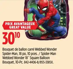 Canadian Tire Spider-Man Webbed Wonder 18˝ Square Balloon Bouquet, 10-Pc offer