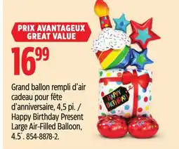 Canadian Tire Happy Birthday Present Large Air-Filled Balloon, 4.5´ offer