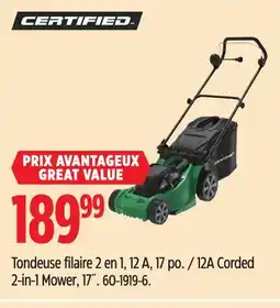 Canadian Tire Certified 12A Corded 2-in-1 Mower offer