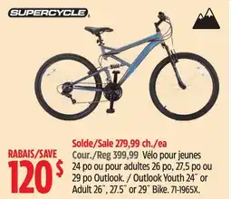 Canadian Tire Supercycle Outlook Youth 24˝ or Adult 26˝, 27.5˝ or 29˝ Bike offer