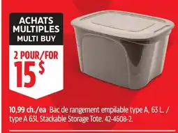 Canadian Tire Type A 63L Stackable Storage Tote offer