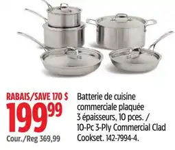 Canadian Tire Lagostina 10-Pc 3-Ply Commercial Clad Cookset offer