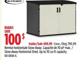 Canadian Tire Suncast Stow-Away Horizontal Shed offer