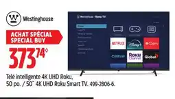 Canadian Tire Westinghouse 50˝ 4K UHD Roku Smart TV offer
