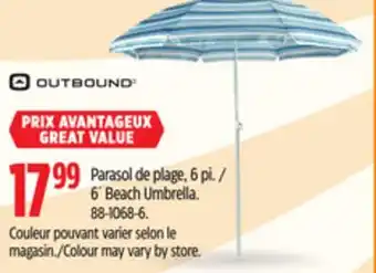 Canadian Tire Outbound 6´ Beach Umbrella offer