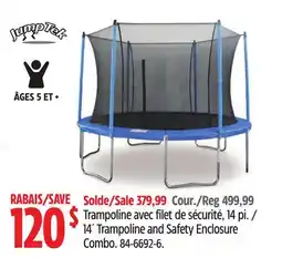 Canadian Tire JumpTek 14'Trampoline and Safety Enclosure Combo offer